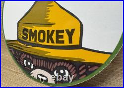 Vintage Smokey The Bear Porcelain Sign Forest Fires Gas Oil No Smoking Parks Vintage Smokey The Bear Porcelain Sign Forest Fires Gas Oil No Smoking Parks