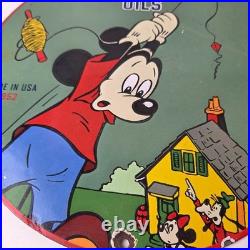 Vintage Socony Aircraft Oils Sign Mickey Standard Oil Service Porcelain Sign Vintage Socony Aircraft Oils Sign Mickey Standard Oil Service Porcelain Sign