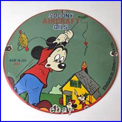 Vintage Socony Aircraft Oils Sign Mickey Standard Oil Service Porcelain Sign Vintage Socony Aircraft Oils Sign Mickey Standard Oil Service Porcelain Sign