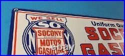 Vintage Socony Gasoline Sign Mobil Gas Pump Advertising Porcelain Sign