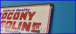 Vintage Socony Gasoline Sign Mobil Gas Pump Advertising Porcelain Sign