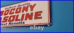 Vintage Socony Gasoline Sign Mobil Gas Pump Advertising Porcelain Sign