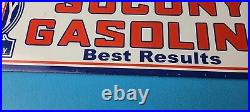 Vintage Socony Gasoline Sign Mobil Gas Pump Advertising Porcelain Sign