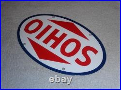 Vintage Sohio Southern Ohio Gasoline & Oil 11 3/4 Porcelain Metal Service Sign