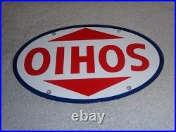 Vintage Sohio Southern Ohio Gasoline & Oil 11 3/4 Porcelain Metal Service Sign