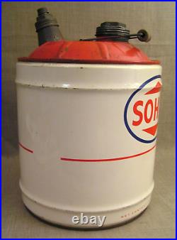 Vintage Sohio Standard Oil Co. 5 Gallon Gas Can withWood Handle Very-Nice! Rare