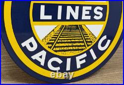 Vintage Southern Pacific Lines Porcelain Sign Gas Station Pump Plate Oil Train Vintage Southern Pacific Lines Porcelain Sign Gas Station Pump Plate Oil Train