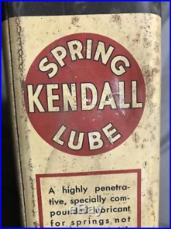 Vintage Spring Kendall Lube Refining Co One Gallon Oil Can Auto NOS FULL Trans