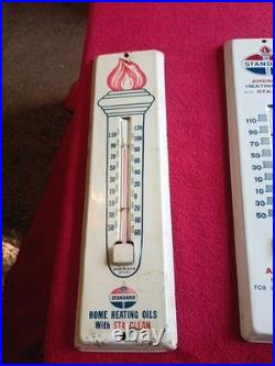 Vintage Standard American 11 Gas & Oil Advertising Therm Sign Set Of 3 Original