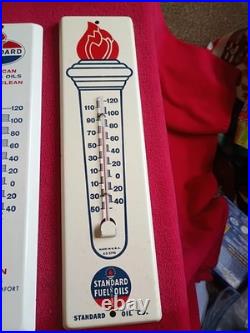 Vintage Standard American 11 Gas & Oil Advertising Therm Sign Set Of 3 Original