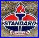 Vintage Standard Die-Cut Sign Porcelain Torch Motor Oil Gasoline Gas Pump Sign