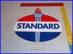 Vintage Standard Gas Torch & Flame 11 3/4 Porcelain Metal Gasoline & Oil Sign