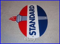 Vintage Standard Gas Torch & Flame 11 3/4 Porcelain Metal Gasoline & Oil Sign