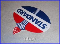 Vintage Standard Gas Torch & Flame 11 3/4 Porcelain Metal Gasoline & Oil Sign