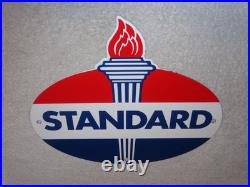 Vintage Standard Gas Torch & Flame 11 3/4 Porcelain Metal Gasoline & Oil Sign
