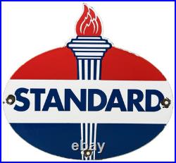 Vintage Standard Gasoline Porcelain Sign Service Station American Oil Torch Gas