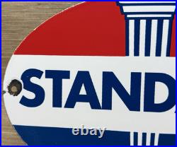Vintage Standard Gasoline Porcelain Sign Service Station American Oil Torch Gas