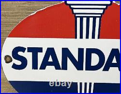 Vintage Standard Gasoline Porcelain Sign Service Station American Oil Torch Gas