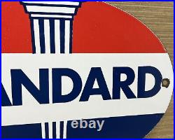 Vintage Standard Gasoline Porcelain Sign Service Station American Oil Torch Gas