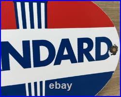Vintage Standard Gasoline Porcelain Sign Service Station American Oil Torch Gas