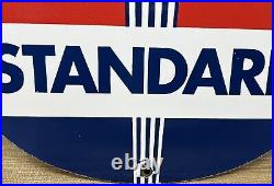 Vintage Standard Gasoline Porcelain Sign Service Station American Oil Torch Gas