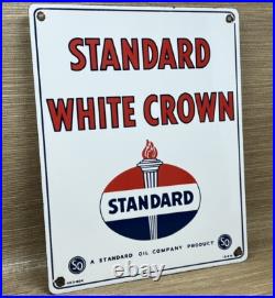 Vintage Standard Gasoline Porcelain Sign Service Station American Oil Torch Gas Vintage Standard Gasoline Porcelain Sign Service Station American Oil Torch Gas