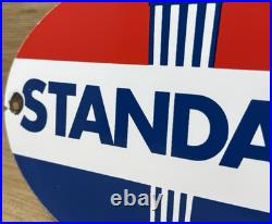 Vintage Standard Gasoline Porcelain Sign Service Station American Oil Torch Gas