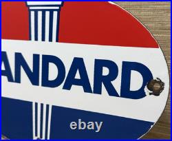 Vintage Standard Gasoline Porcelain Sign Service Station American Oil Torch Gas