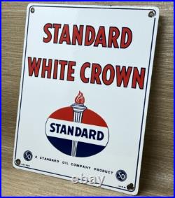 Vintage Standard Gasoline Porcelain Sign Service Station American Oil Torch Gas Vintage Standard Gasoline Porcelain Sign Service Station American Oil Torch Gas