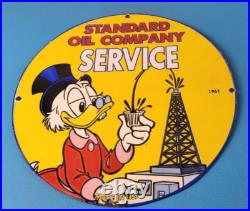 Vintage Standard Gasoline Sign Gas Oil Pump Plate Porcelain Walt Disney Sign Vintage Standard Gasoline Sign Gas Oil Pump Plate Porcelain Walt Disney Sign