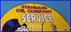 Vintage Standard Gasoline Sign Gas Oil Pump Plate Porcelain Walt Disney Sign Vintage Standard Gasoline Sign Gas Oil Pump Plate Porcelain Walt Disney Sign