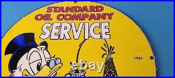 Vintage Standard Gasoline Sign Gas Oil Pump Plate Porcelain Walt Disney Sign Vintage Standard Gasoline Sign Gas Oil Pump Plate Porcelain Walt Disney Sign