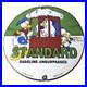 Vintage Standard Gasoline Sign Porcelain Walt Disney Gas Oil Pump Plate Sign