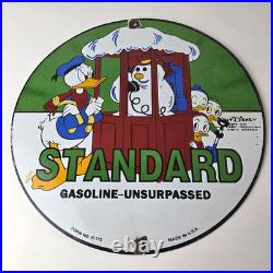 Vintage Standard Gasoline Sign Porcelain Walt Disney Gas Oil Pump Plate Sign