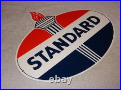 Vintage Standard Gasoline Torch & Flame 18 Porcelain Metal Gas Station Oil Sign