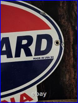 Vintage Standard Indiana Porcelain Gas Station Sign 11 X 12 Vintage Standard Indiana Porcelain Gas Station Sign 11 X 12