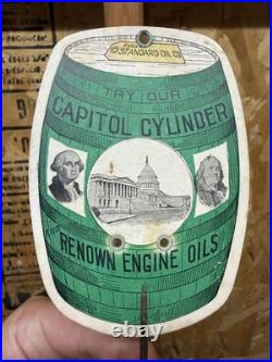 Vintage Standard Oil Capitol Cylinder Engine Oil Receipt Hook President Rare Gas