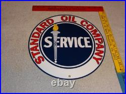 Vintage Standard Oil Company Gasoline Service Torch 11 3/4 Porcelain Metal Sign