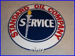 Vintage Standard Oil Company Gasoline Service Torch 11 3/4 Porcelain Metal Sign