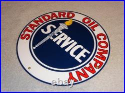 Vintage Standard Oil Company Gasoline Service Torch 11 3/4 Porcelain Metal Sign