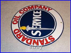 Vintage Standard Oil Company Gasoline Service Torch 11 3/4 Porcelain Metal Sign