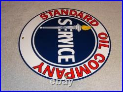 Vintage Standard Oil Company Gasoline Service Torch 11 3/4 Porcelain Metal Sign