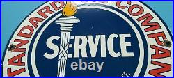 Vintage Standard Oil Company Porcelain Gasoline Service Station Pump Plate Sign