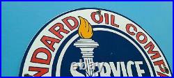 Vintage Standard Oil Company Porcelain Gasoline Service Station Pump Plate Sign