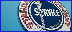 Vintage Standard Oil Company Porcelain Gasoline Service Station Pump Plate Sign