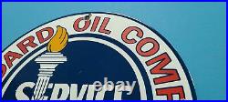 Vintage Standard Oil Company Porcelain Gasoline Service Station Pump Plate Sign