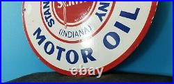 Vintage Standard Oil Company Porcelain Iso = Vis Service Station Pump Plate Sign