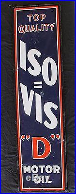 Vintage Standard Oil ISO VIS D Motor Oil Tin Sign 60 Embossed/Self Frame