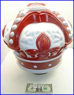 Vintage Standard Oil Royal Red Kings Crown Gas Pump Glass Globe FREE SHIPPING