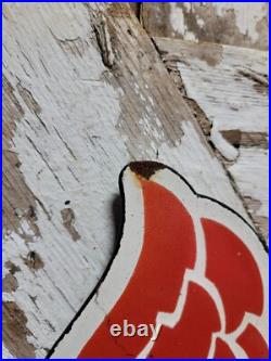 Vintage Standard Porcelain Sign Old 30 Torch Motor Oil Gas Station Service Shop